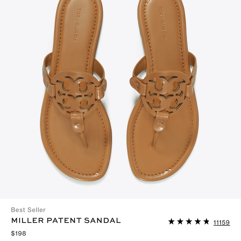 Tory Burch Tan Sandals with Medallion Design